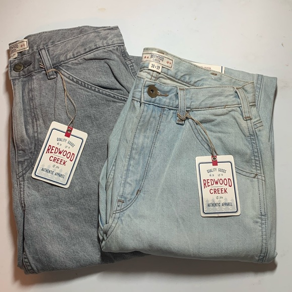 NWT 2 pairs Redwood Creek Comfort Fit Jeans 30 x 29 - Pale Blue and Pale Gray - Picture 1 of 11